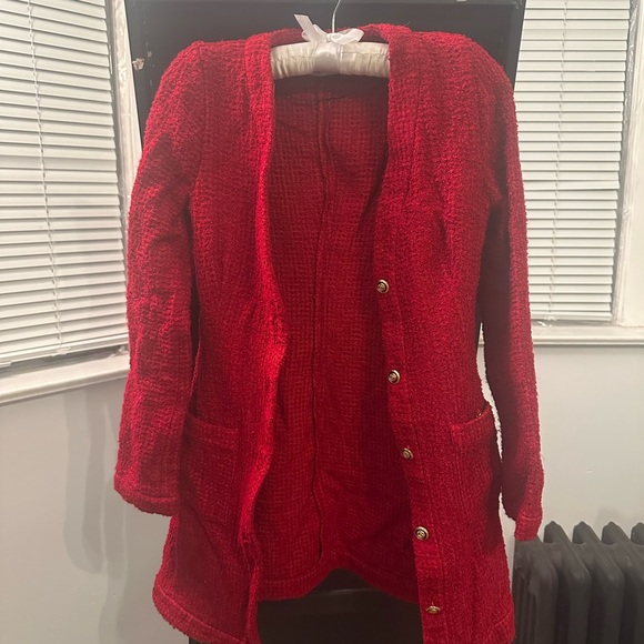 Zara Red Knit Cardigan - Picture 1 of 3
